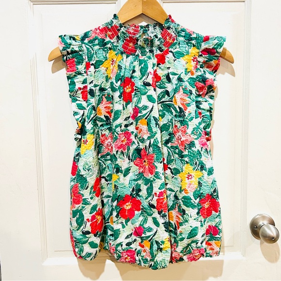 {THML} Floral Print Ruffle Top - Picture 2 of 7